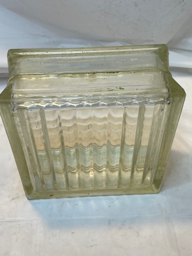 Vintage glass block x - glass, 7-3/4"