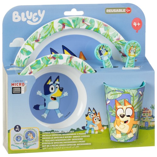 5pc bluey kids reusable - bluey,
