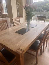 Fish Pools Solid Oak Dining Table with 6 Chairs