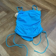 Lands’ End Blue Removable Strap Bandeau Tankini UK 14 / US 10 Swim Top