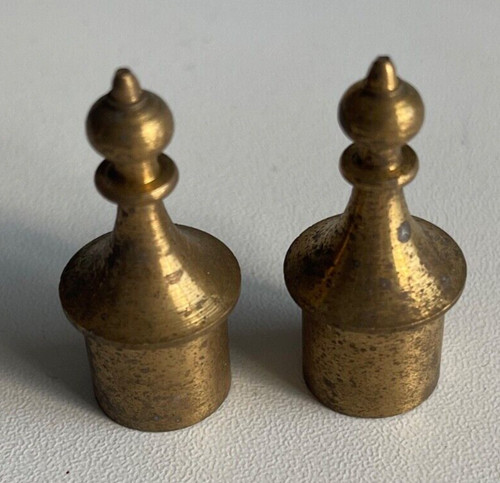Pair brass finials clock - pair,