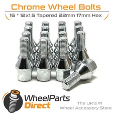 Wheel Bolts (16) 12x1.5 Chrome
