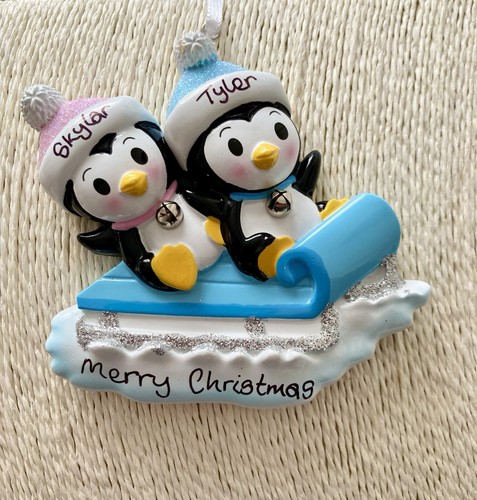 Personalised penguins sledge - penguins,