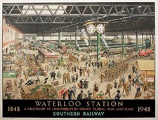 TX276 Vintage Waterloo Station Southern Railway Travel Poster Re-Print A2/A3/A4