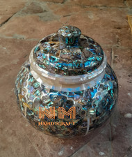 12" Marble Pot Vase, shiny