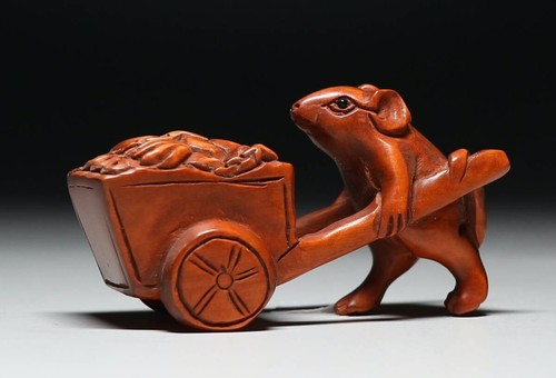 Antique japanese netsuke mouse - japanese,