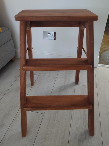 Acacia wood foldable steps - wood,
