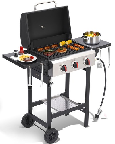 Burner propane gas grill - 3-burner,