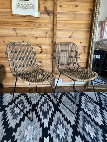 Funky bamboo chairs - x2,