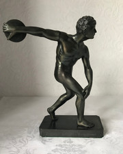 Vintage German Metal ? Bronze ? Gymnastics Discus Thrower Figurine 1923
