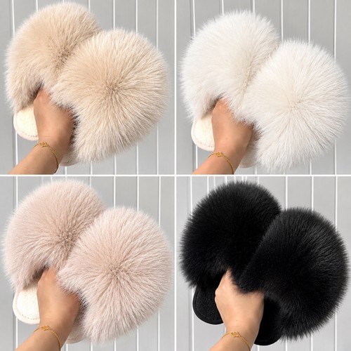 Womens fluffy furry slippers - fluffy,
