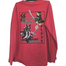 Lego Ninjago Top T-Shirt Kids 9 Yrs 134cm Cotton Longsleeved Red Portugal Next. 
