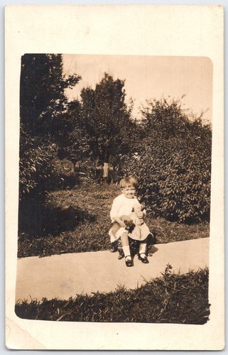 Vintage rppc cute child with - cute,
