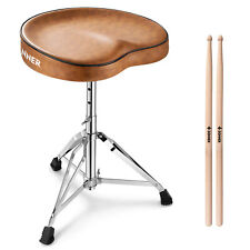 Donner Saddle Drum Throne Height Adjustable Padded Seat + Sticks Double Braced