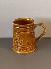 Vintage pottery Holkham Country Fair 1980 tankard/mug, brown, Norfolk