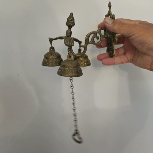 Brass wall mounted doorbell - brass,