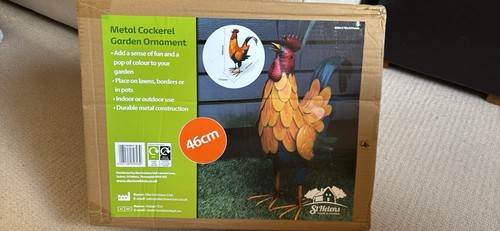 Metal cockerel garden ornament - metal,
