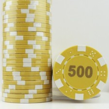 50 x YELLOW 500 Dice, 14g Clay