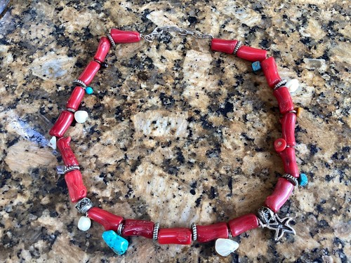 Vintage necklace red - necklace,