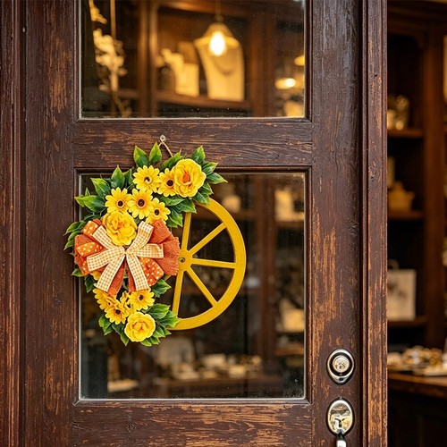 Wooden circular wreath with - circular,