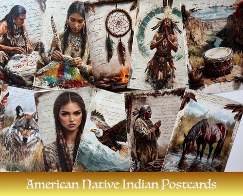 American indian postcards - american,