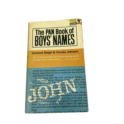 The pan book boys names - book,