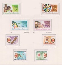 (F319-54) 1980 PNG 2sets 8stamps Census& Red Cross MH (BD) 