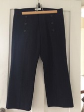 ISABEL MARANT THREE QUARTER LENGTH NAVY TROUSERS  SIZE 42