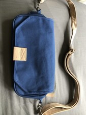 Lacoste Belt/shoulder Blue And Cream Canvas Bag
