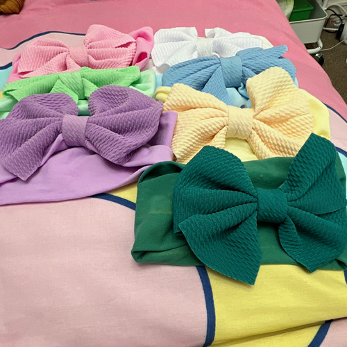 Baby multicolour fabric bow - 7x,