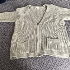 Next Ladies Zipped Cardigan Beige Large