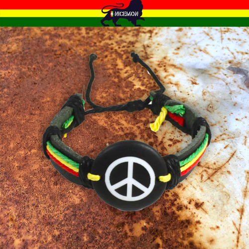 Peace sign rasta leather - sign,