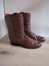 Justin Cowboy Boots Size 8 UK Brown Leather Good Quality Good Soles