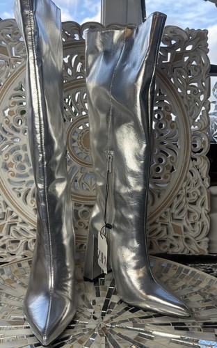 Zara metallic silver high heel - zara, high-heel