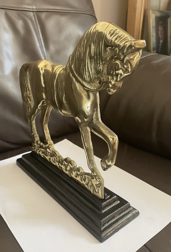 Brass horse door stop - horse,