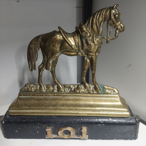 Cast brass horse - brass, door