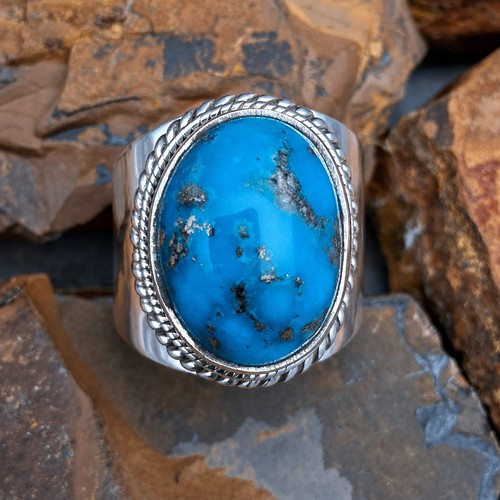 Men morenci turquoise ring - morenci,