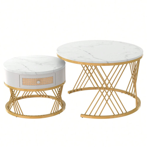 Piece round coffee table set - 2-piece,