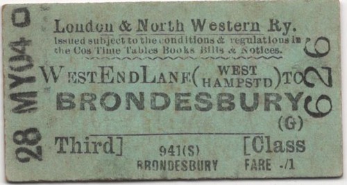 Lnwr railway ticket west end - lnwr,