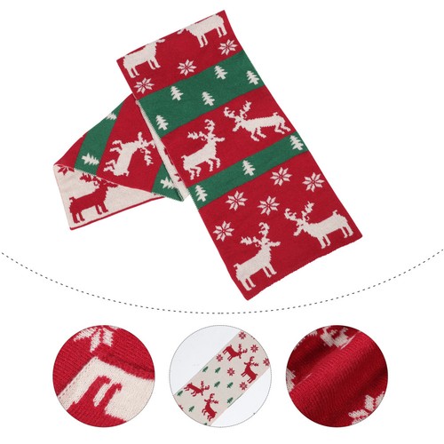 Red woolen christmas scarf - scarf, for