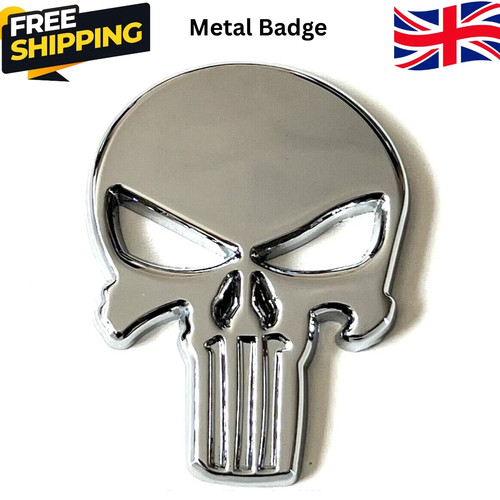 Skull car badge decal - skull, 3d