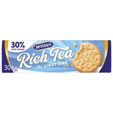McVitie's Rich Tea Biscuits, The Light One, 30% Less Sugar, 300 g (Pack of 1)