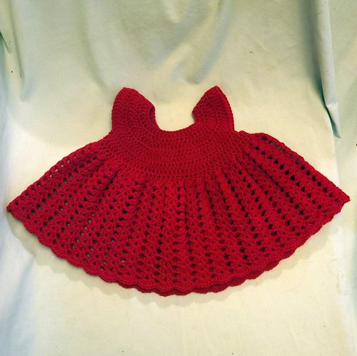 Handmade crochet red baby - red,