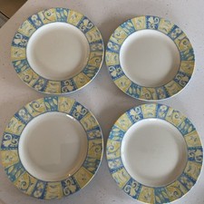 Four x Johnson Brothers 1990's Lg Size Dinner Plates Tulip Pattern 27.5cm dia.