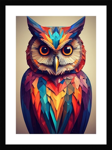 Dramatic owl framed wall art - dramatic,