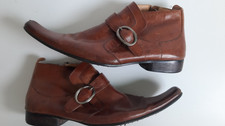 Gucinari tan leather monk strap shoes UK 11