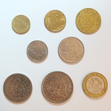 French Francs Coins Full Coin