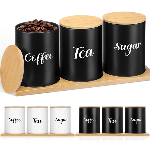 Coffee tea sugar container set - coffee,