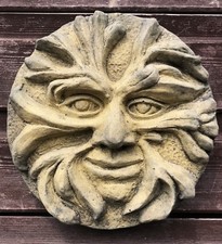 Round green man - man, plaque