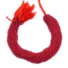 2-3MM AAA+ Natural Red Ruby Micro Faceted Round Gemstone Loose Healing Beads 12"